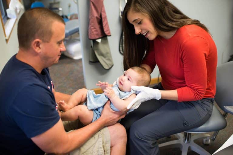 Doctor and baby at Buckeye Pediatric Dentistry in Reynoldsburg