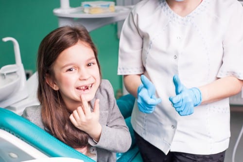 young girl in dental chair - Buckeye Pediatric Dentistry in Reynoldsburg