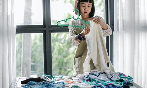 kid spring cleaning
